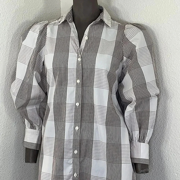 A NEW DAY Long Sleeve  Button Down Long Tunic Shirt Dress Women Size XS - Picture 3 of 14